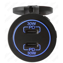 Load image into Gallery viewer, USB QC 3.0 and USB Type-C Car Charger