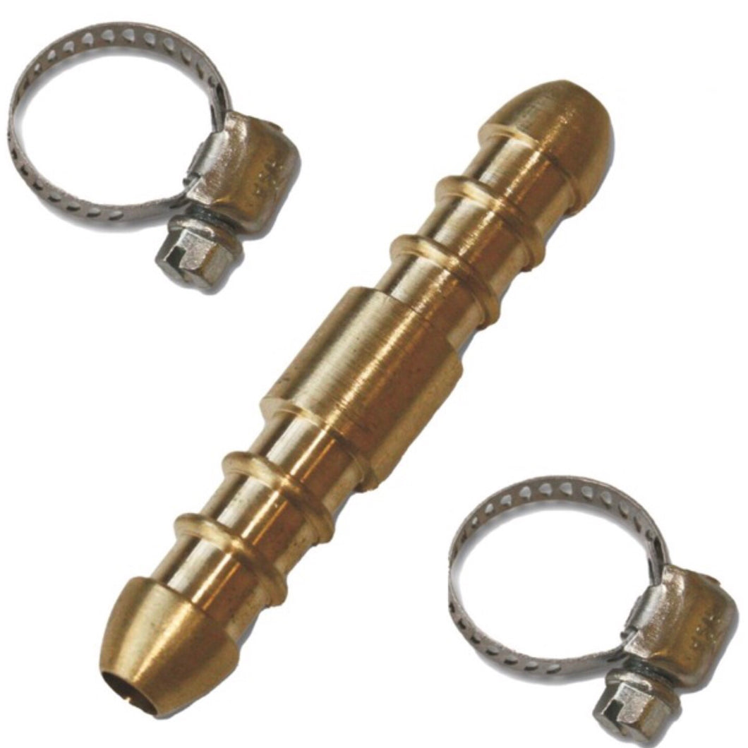 Brass Gas Hose Connector with Clamps
