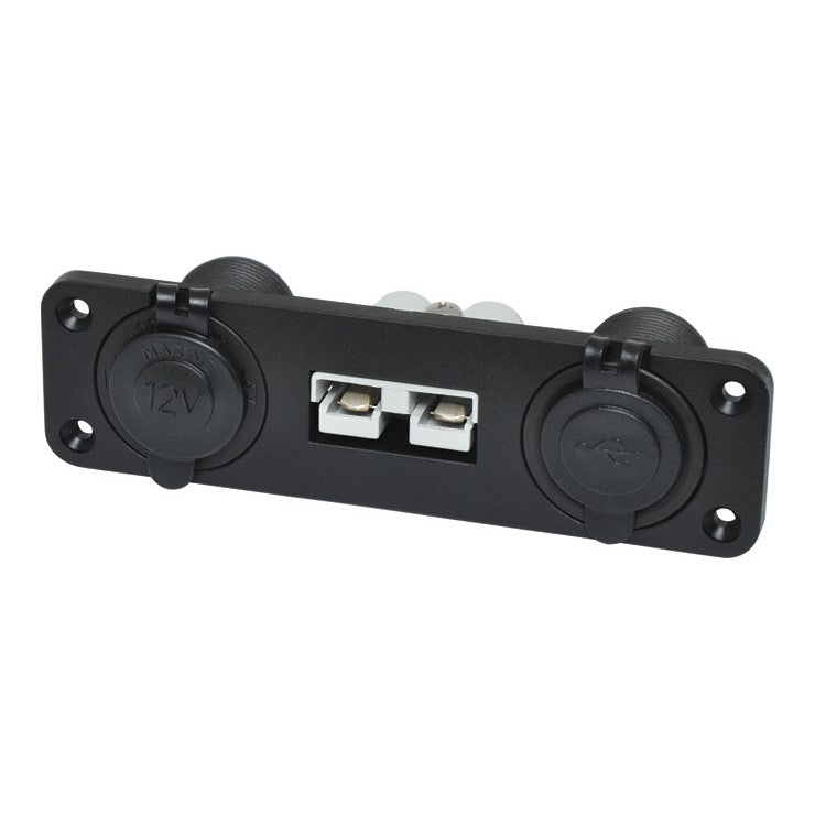 Anderson Plug, Dual USB and Cigarette Lighter Panel Mount